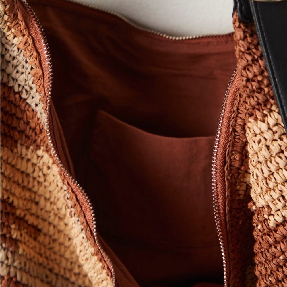 Free People Woven Hobo Bag in Brown and Tan - Picture 3 of 4